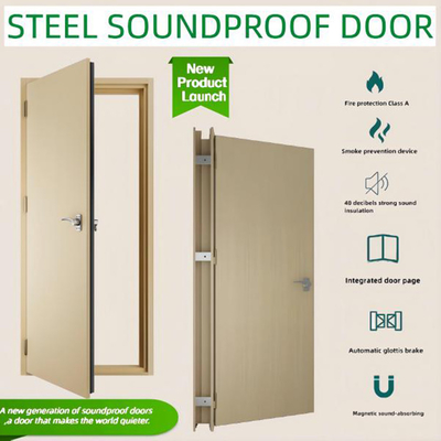 STC50dB الباب الصوتي 1 ساعة وقت النار عزل الضوضاء الباب العزل الصوتي التصميم غرفة البيانو الباب غرفة الطبول